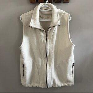 Cream Fleece Zip-Up Vest